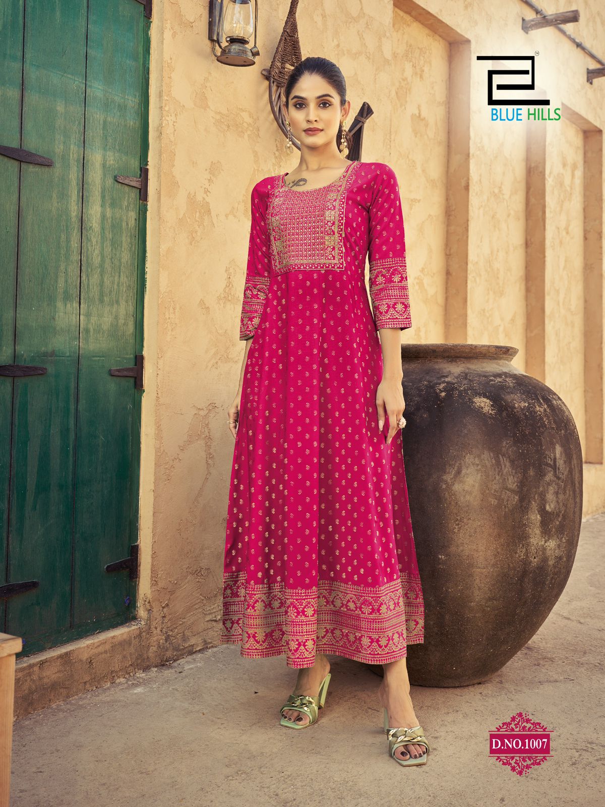 Urvashi By Blue Hills Rayon Embroidered Anarkali Long Kurti Wholesale In India